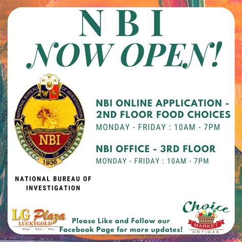 GOOD NEWS! NBI is NOW OPEN located .